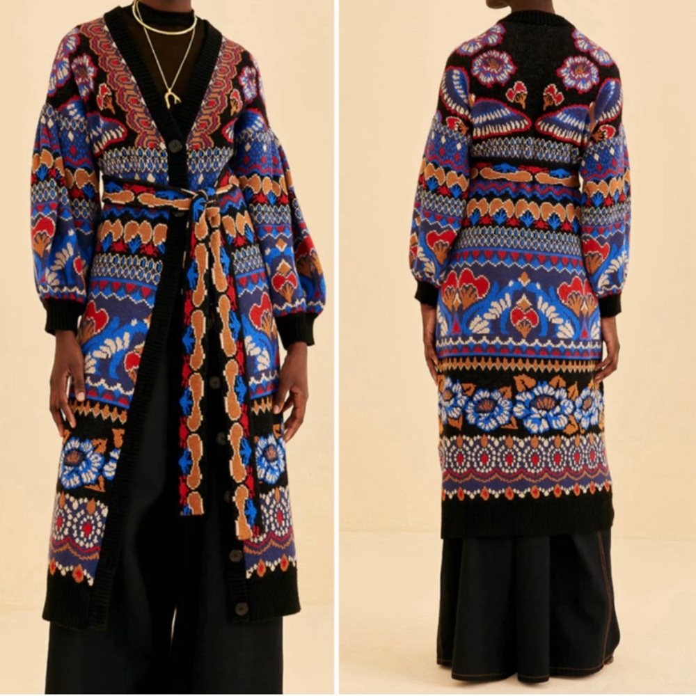 FARM Rio Ainika Sparkle Black Maxi Cardigan